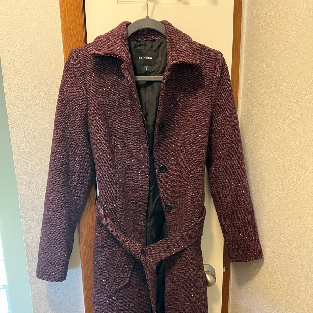 Express Purple Tweed Coat -NWOT